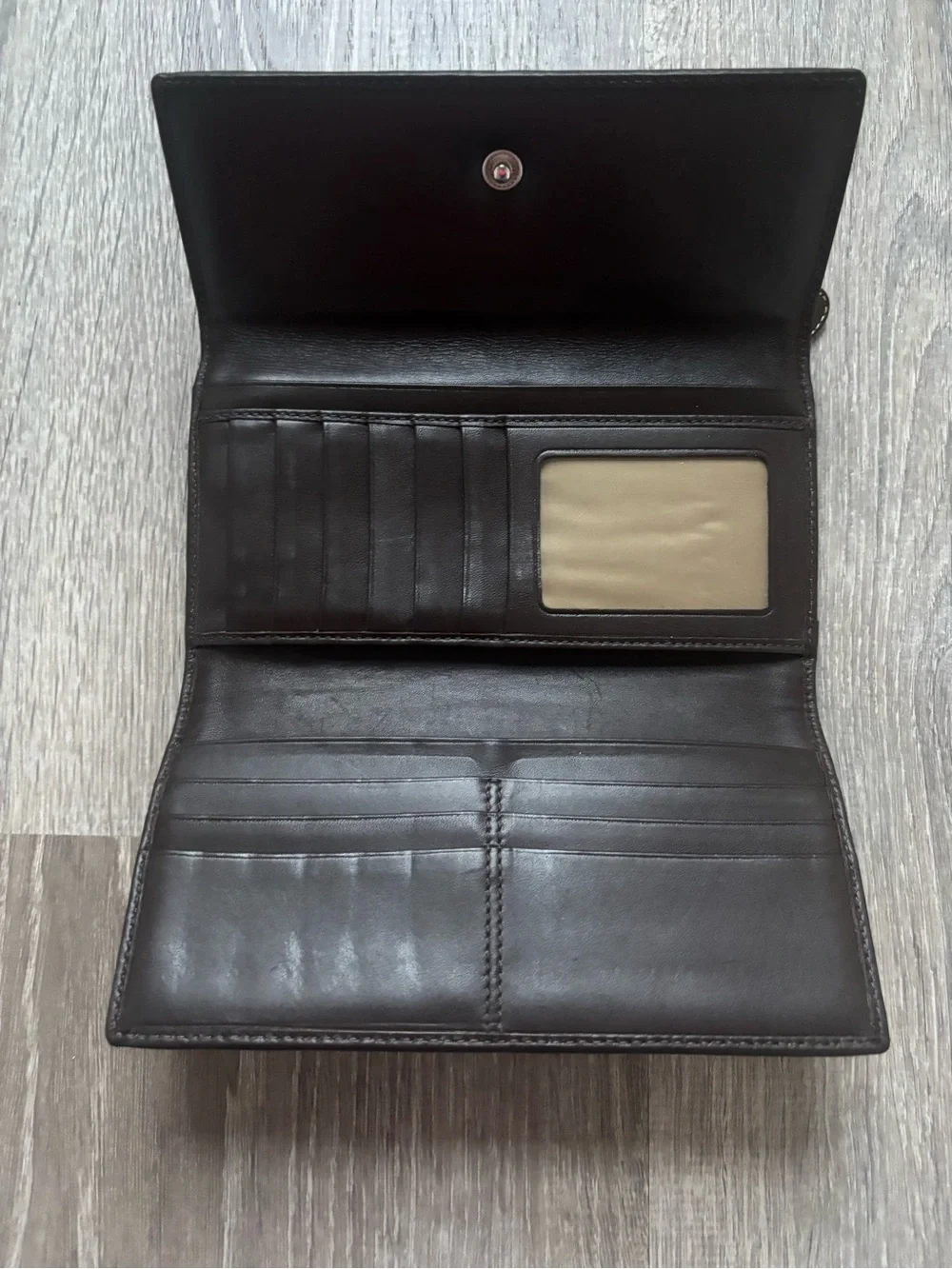 Coach Tan and Brown Signature Continental Wallet